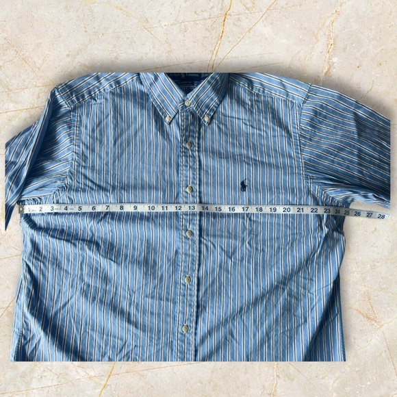 ⚜️Ralph Lauren Classic Fit 💙 Blue Striped Button-Down Shirt - Size Large⚜️ - Picture 3 of 7